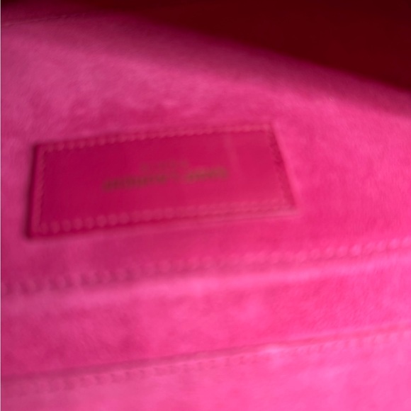 Yves Saint Laurent Clutch Fuchsia with Gold Accent, suede interior - Picture 5 of 6
